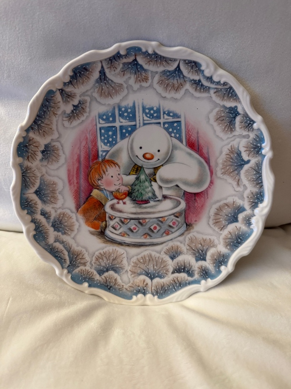 Vintage Royal Doulton Bone China Plate Titled “Snowman Christmas Cake”